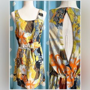 W118 by Walter Baker Abstract Backless Dress - Yellow, Orange, Blue